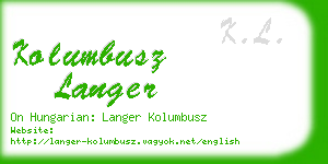 kolumbusz langer business card